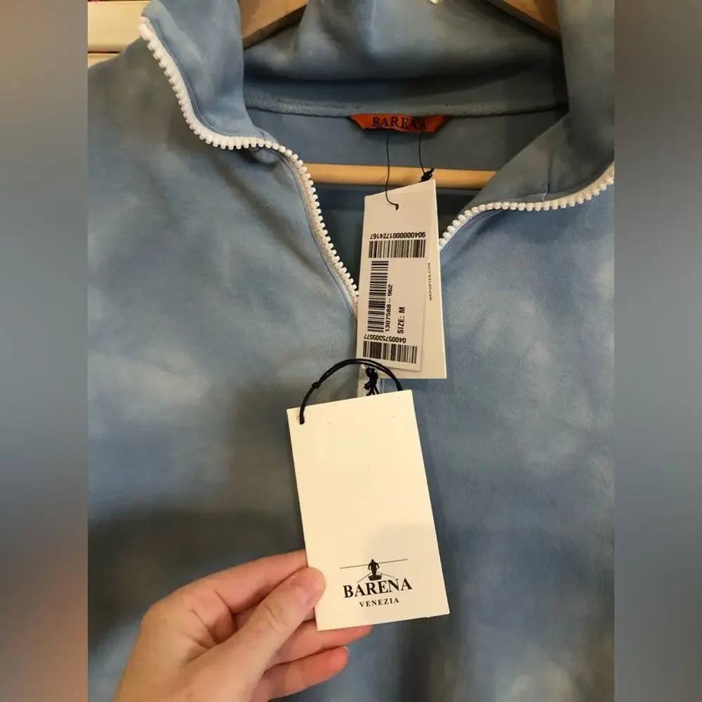 NWT Mr. Porter Barena Calenda Half-Zip Sweatshirt Blue